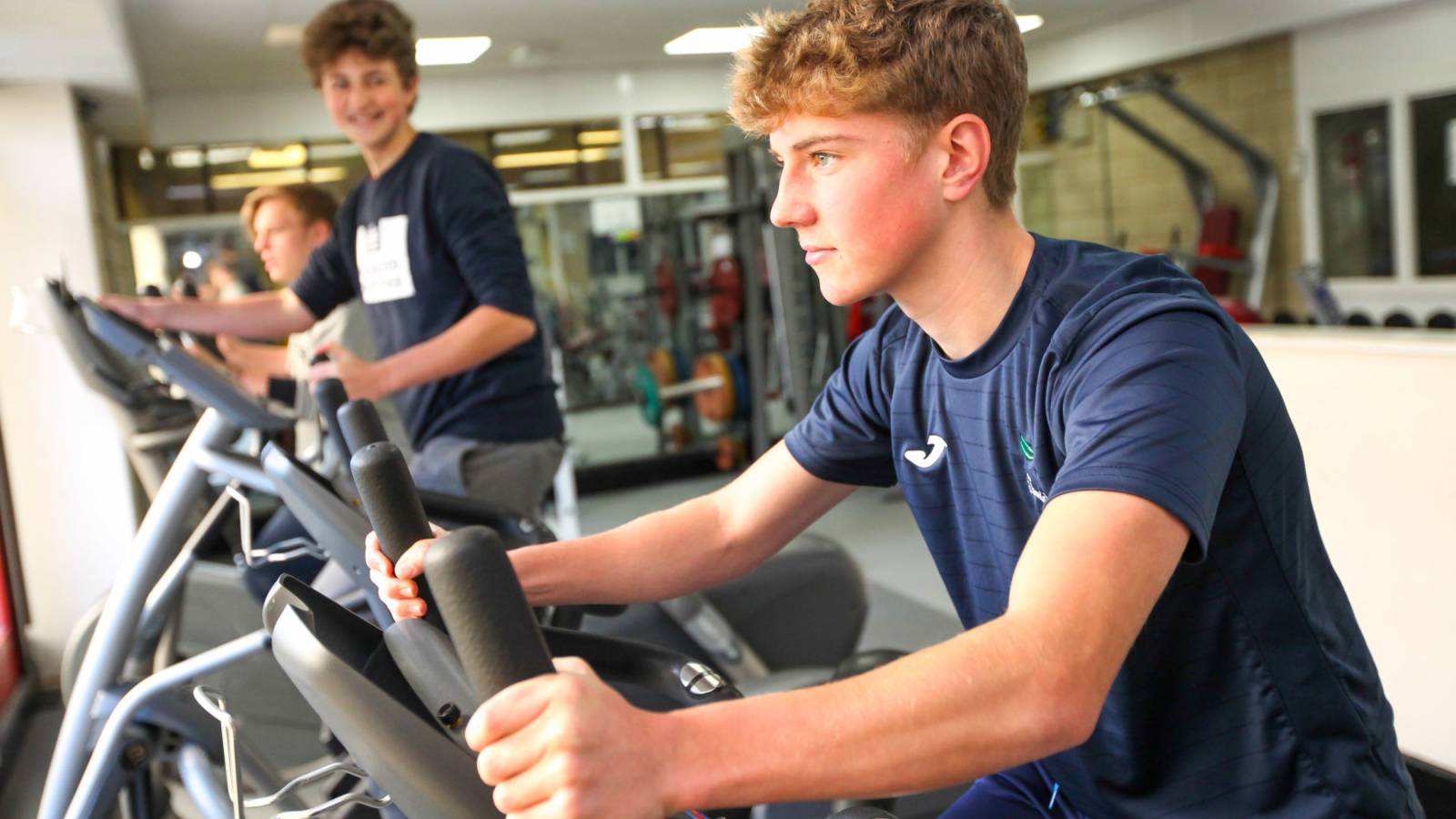 Learner on excercise bike