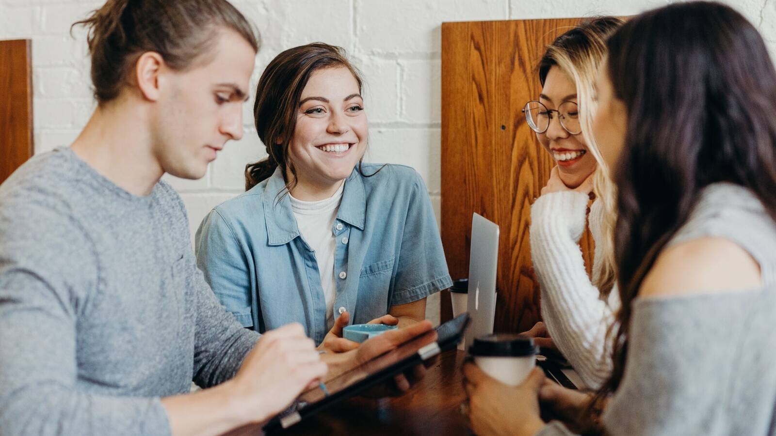 Students talking in a group