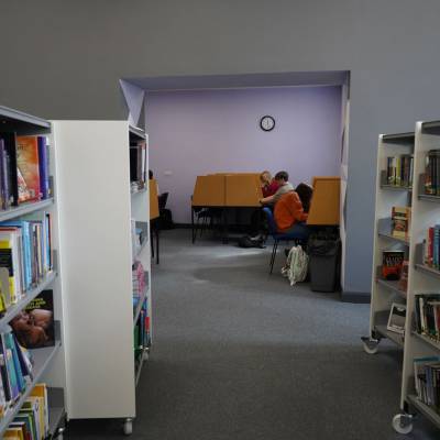 Students at the newly refurbished library at Coleg Meirion-Dwyfor’s Pwllheli campus