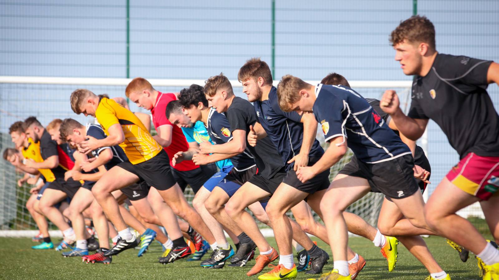 Players training on a pitch