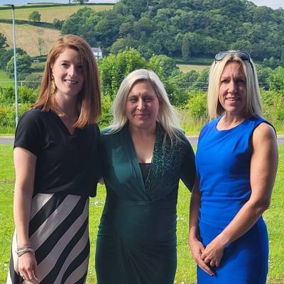 Angharad Mai Roberts, Amy Thomas and Justine le Comte  Coleg Cymraeg Cenedlaethol