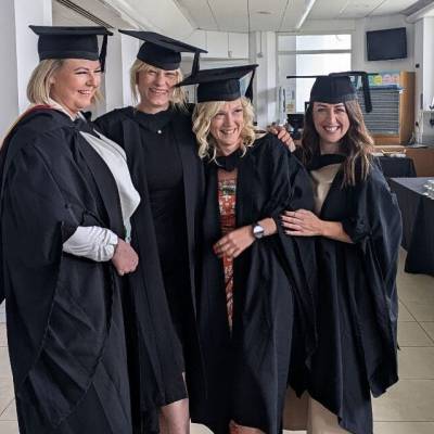 Students at graduation ceremony