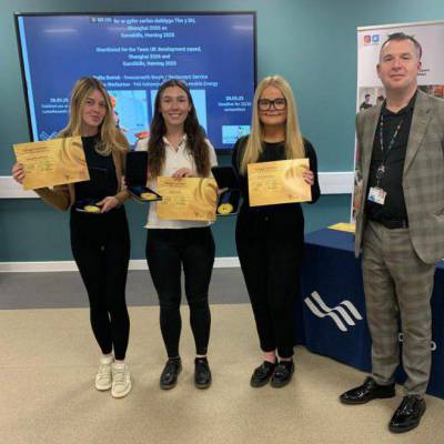 Students with their medals at the Skills Competition Wales Ceremony at Coleg Llandrillo in Rhyl