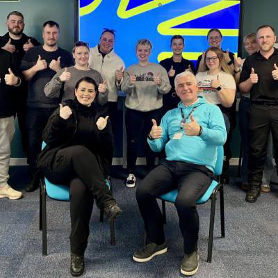 North Wales Police staff with David Duller, Lead BSL/Deaf Studies Tutor
