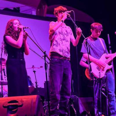 The band Y Ddelwedd, whose members all study A-levels at Coleg Meirion-Dwyfor