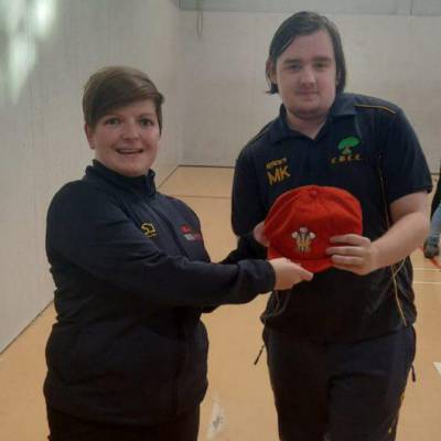 Matthew Kennedy being awarded his Wales cap for representing North Wales Mixed Ability Cricket Section