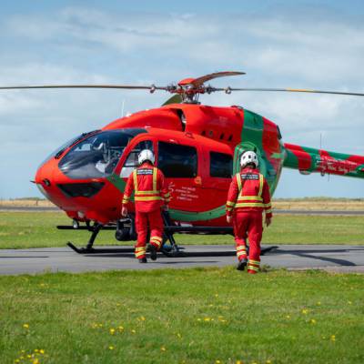 A Wales Air Ambulance helicopter and crew