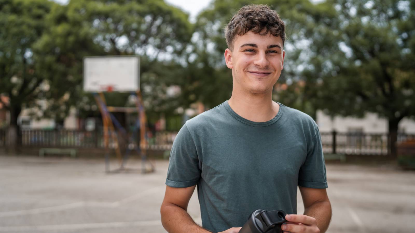 Man on a basketball court