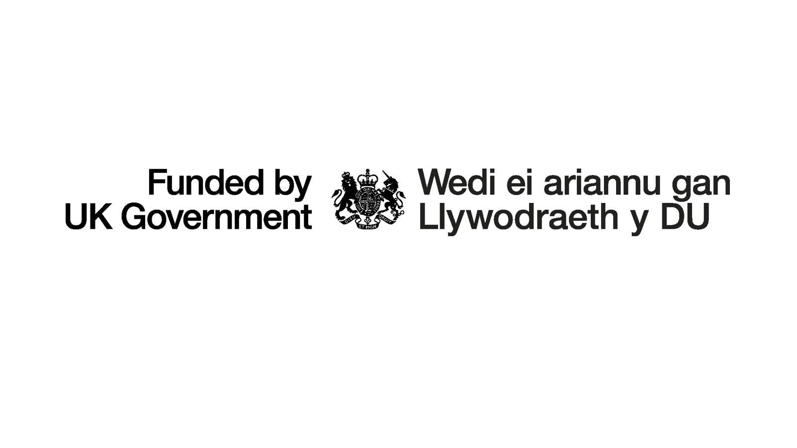 Logo "Wedi ei arianu gan lywodraeth y DU"
