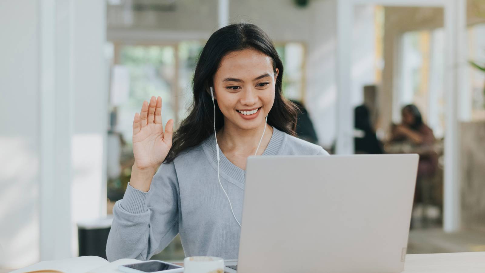 Learner on a video call