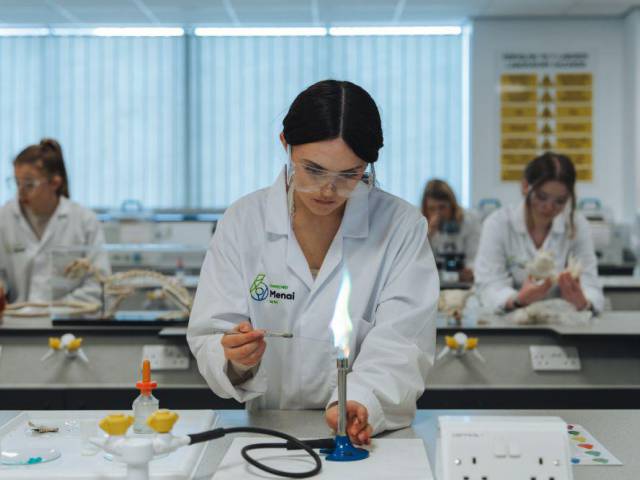 Students in a science lab