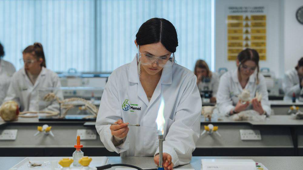 Students in a science lab