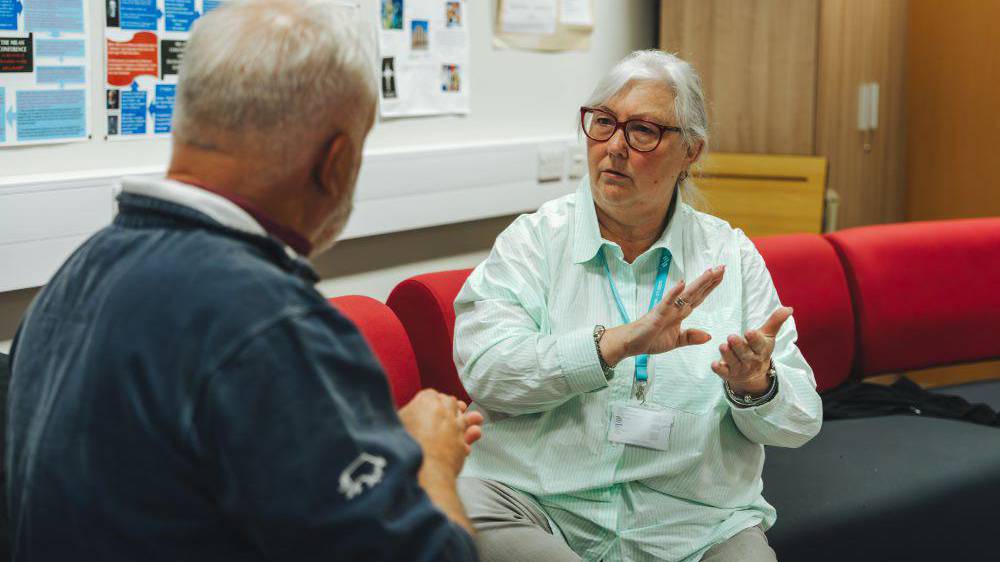 Students using sign language