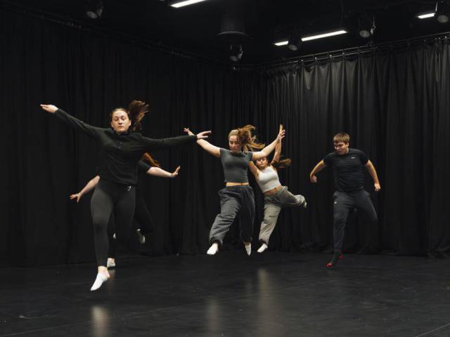 Students dancing