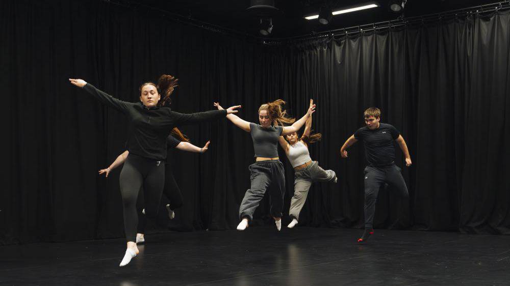 Students dancing